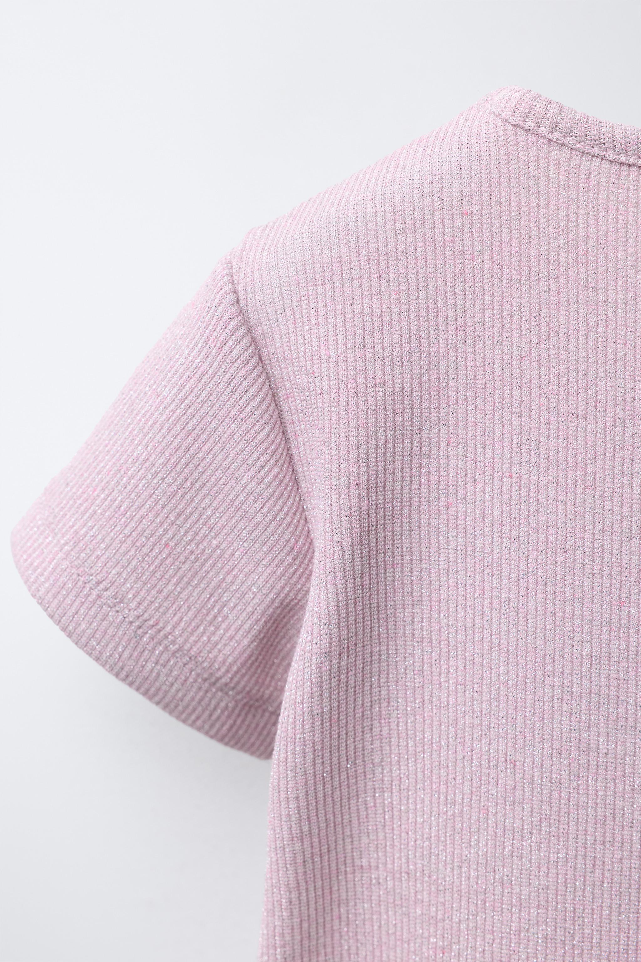 SPARKLY RIBBED T-SHIRT